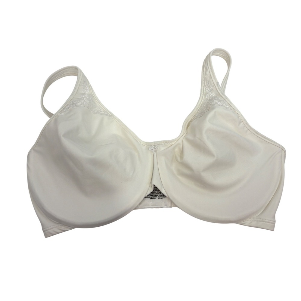 Bali Satin Tracings Minimizer Underwire Bra Ivory White 34DD 3385